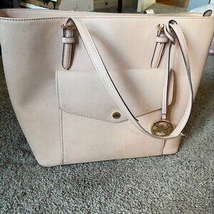 Jet Set Travel Large Saffiano Leather Tote Bag-Pink, Pre-Owened with some Stains